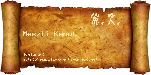 Meszli Kanut névjegykártya